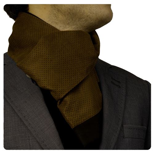 Brown Quilted Dot Designer Mens Scarf