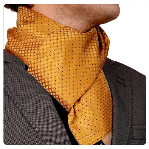 Golden and Blue Geometric Elegant Mens Scarf