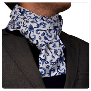 Blue Paisley Printed Mens Scarf
