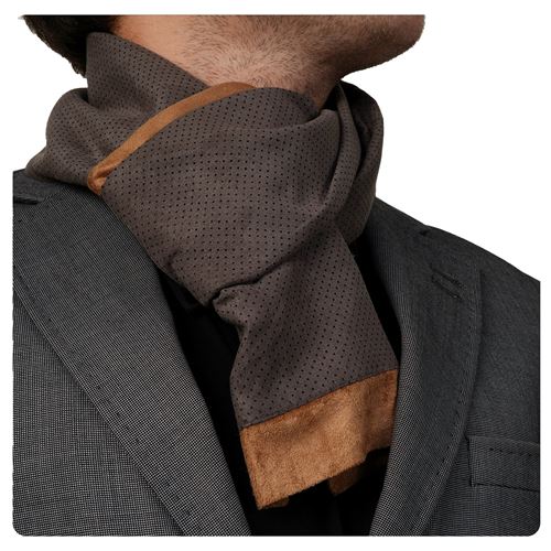 Mink Color Quilted Dot Designer Mens Scarf
