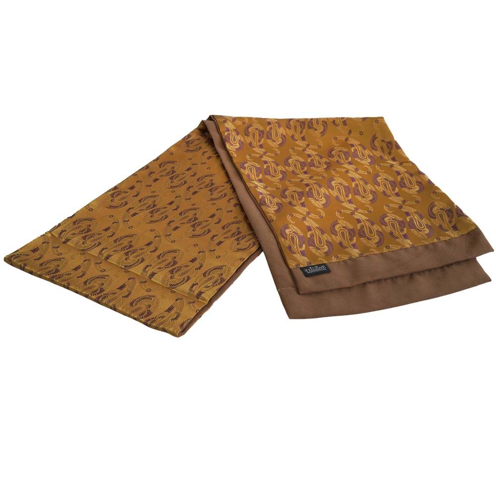 Golden and Copper Paisley Designer Mens Scarf