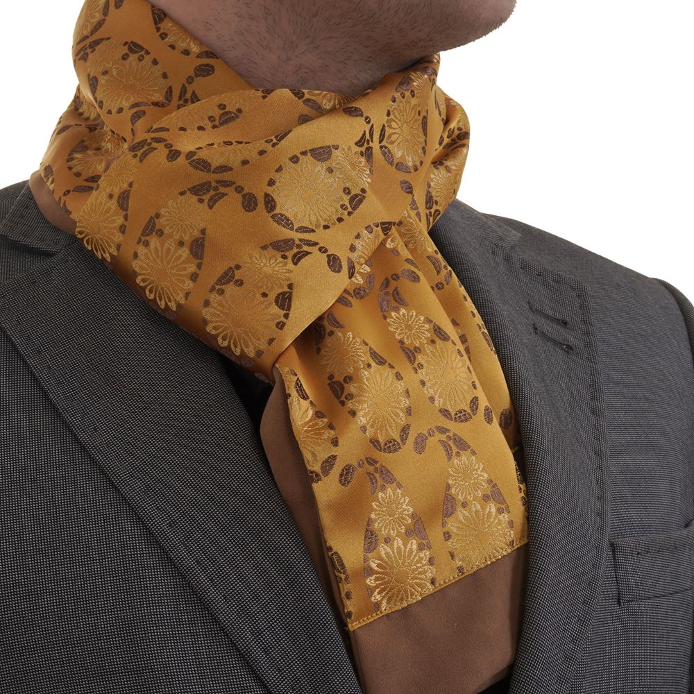 Golden Paisley Designer Mens Scarf