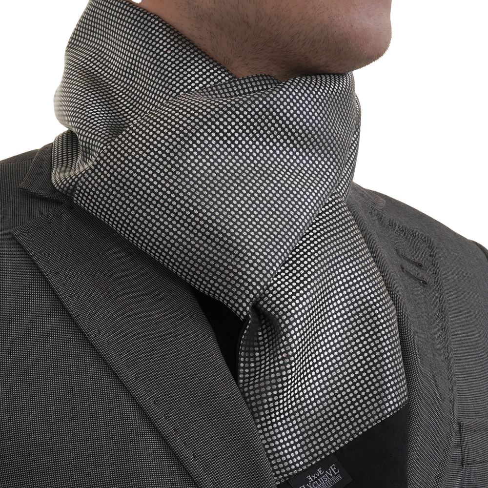 Silver Polka Dot Mens Scarf