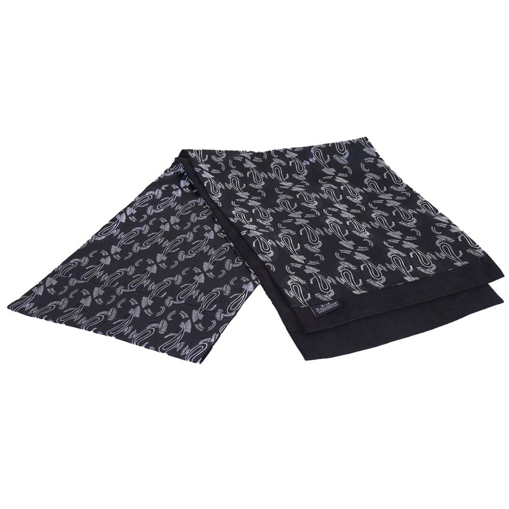 Black Silver Paisley Mens Scarf