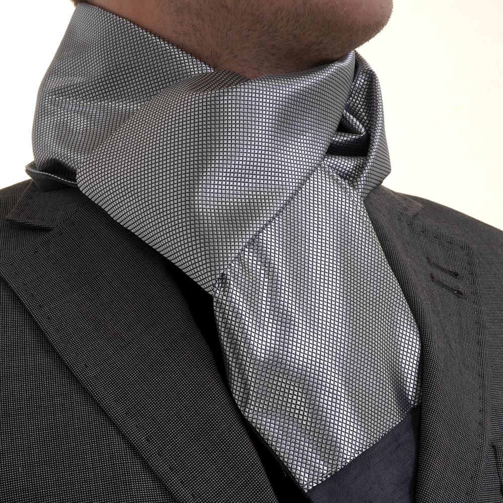 Silver Plaid Mens Scarf