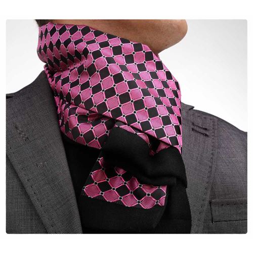 Pink Black Plaid Double Sided Scarf