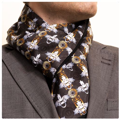 Gray White Printed Mens Scarf