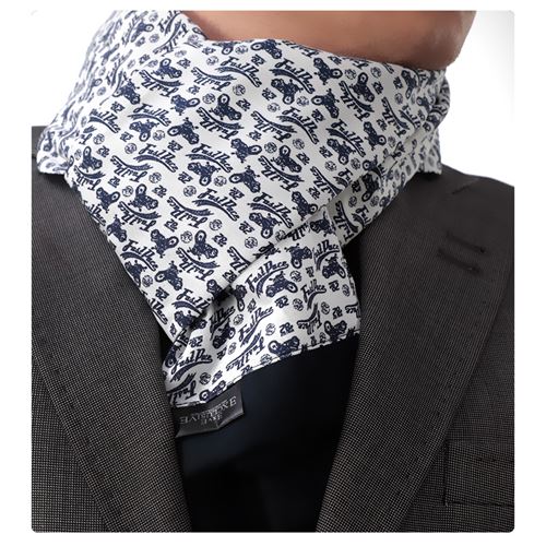 Navy Motorcycle Printed Double Sided Scarf