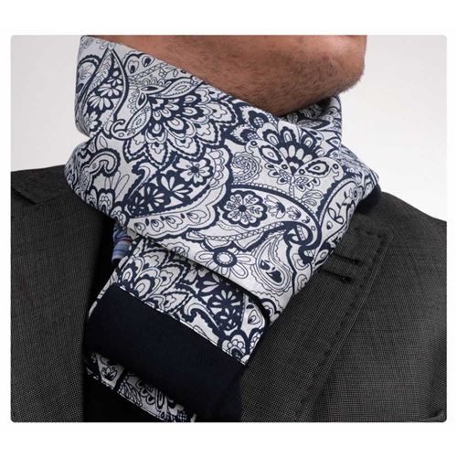 Blue Paisley Italian Double Sided Scarf