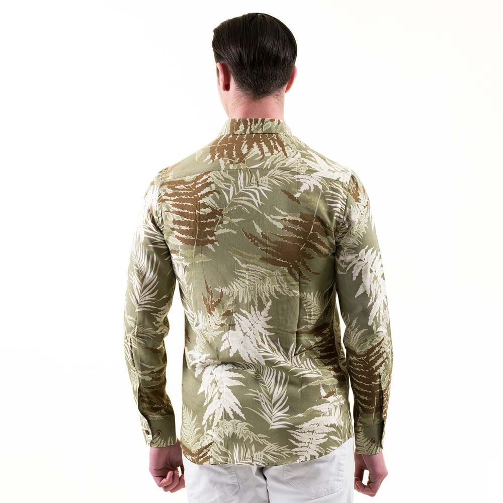 Khaki Natural Waterbased Printed Men's Shirt