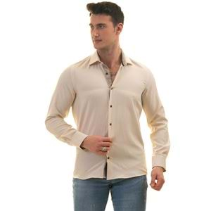 Beige with inside Brownish Men's Shirt