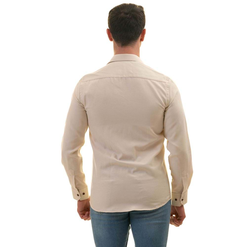 Beige with inside Brownish Men's Shirt