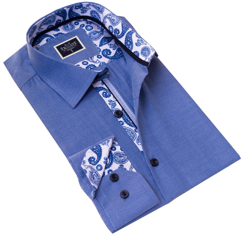 Blue Oxford with Paisley interior Men's Shirt