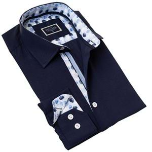 Navy Oxford inside Floral Men's Shirt