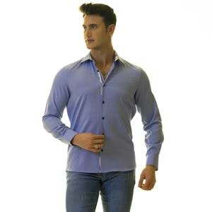 Sky Blue Oxford with Floral inside Men's Shirt