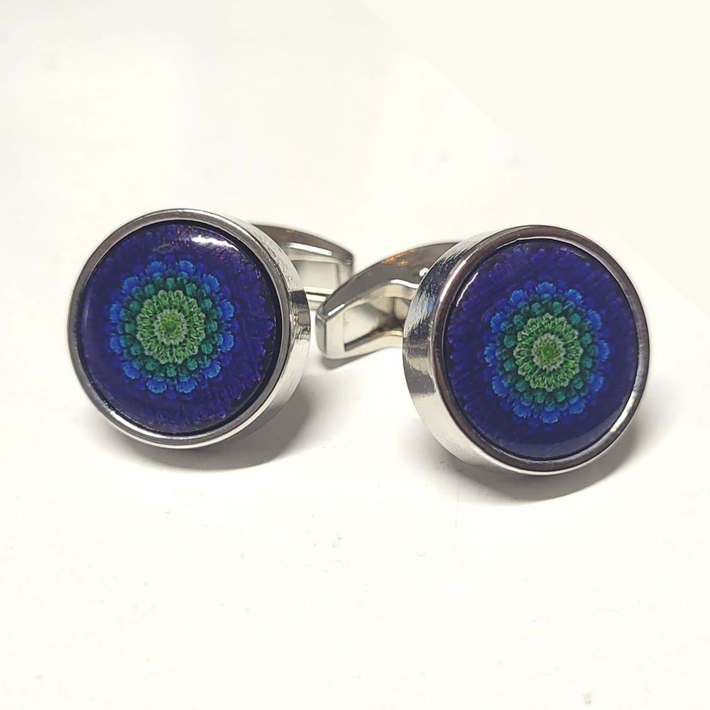 Navy Blue Pair of Cufflinks with Box