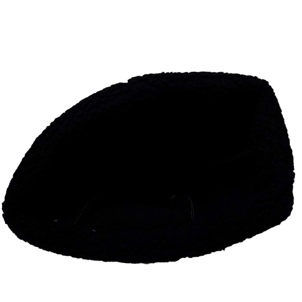Siyah'a Siyah Kürk Kenarlı İçi Ful Tam Kürklü Kayı Boyu Börk Şapka Socks