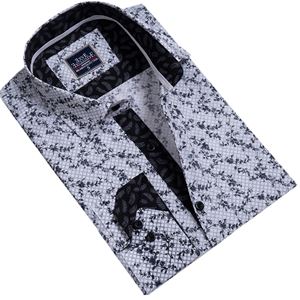 White Gray Floral Men's Shirt