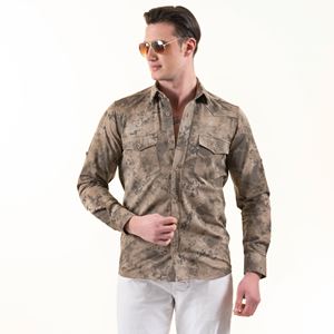 Army Camouflage Double Pocket Western Men's Shirt