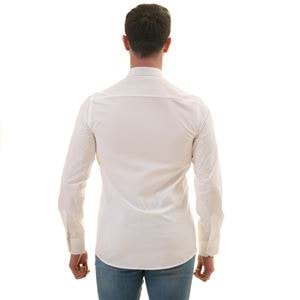 White Basic Solid 100% Cotton Men's Shirt