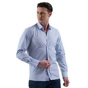 Blue and White Designer Men's Shirt