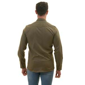 Khaki Double Pocket Western Men's Shirt