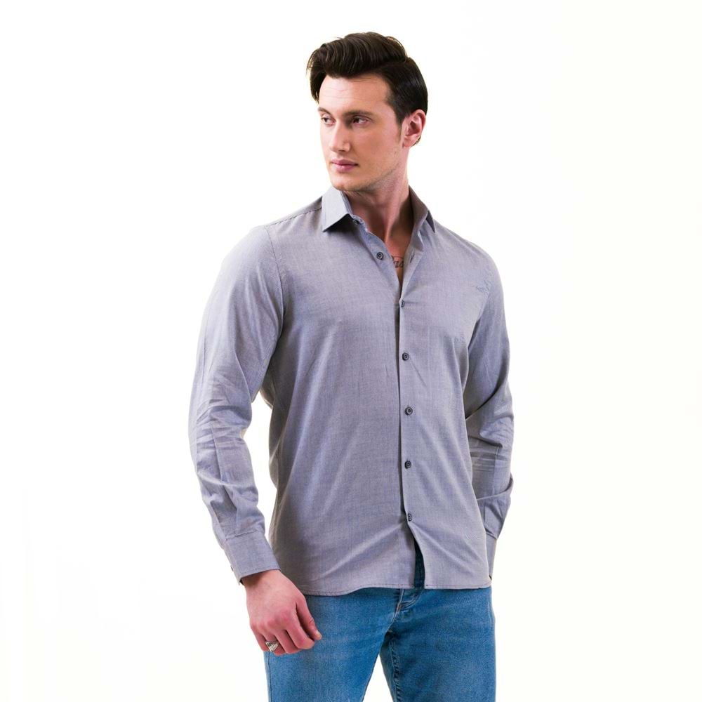 Gray & Blue Oxford Men's Shirt