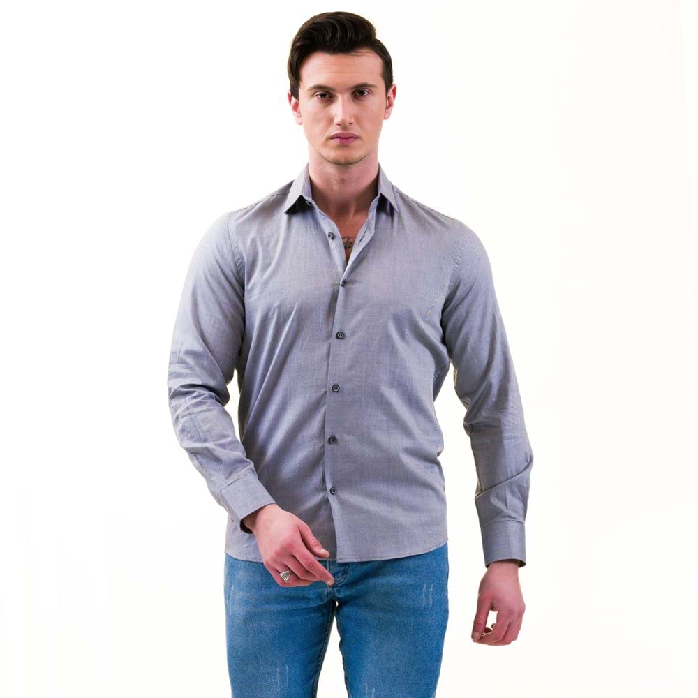 Gray & Blue Oxford Men's Shirt