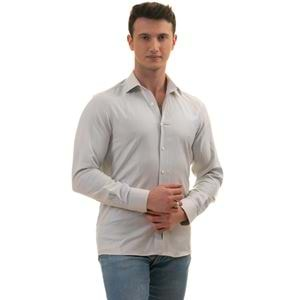 Gray Herringbone Classic Men's Shirt