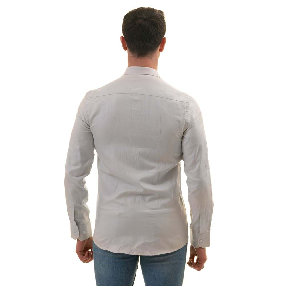 Gray Herringbone Classic Men's Shirt