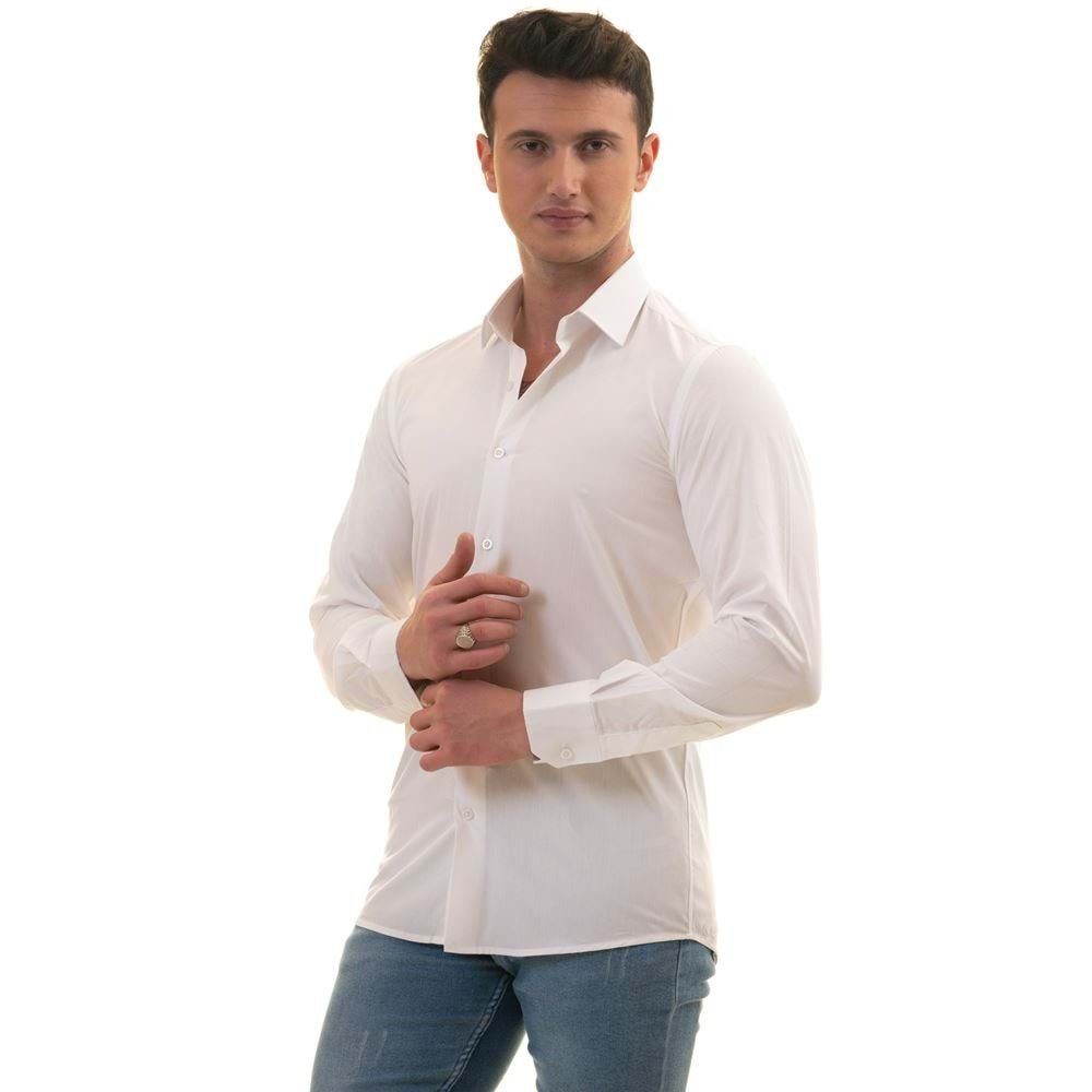 White Plain Smart Men's Shirt