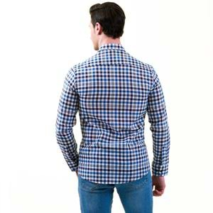 Blue and Navy Squares Men's Shirt