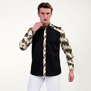 Black with Golden Paisley Arms Men's Shirt