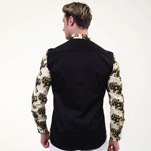 Black with Golden Paisley Arms Men's Shirt