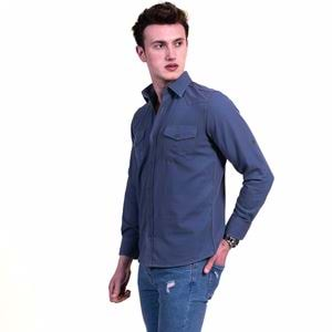 Navy Jeans Sewing Men's Shirt