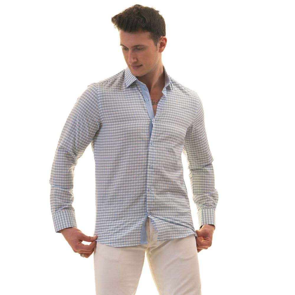 Blue & White Gigham Men's Shirt