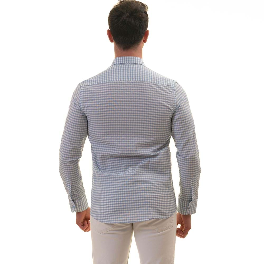 Blue & White Gigham Men's Shirt
