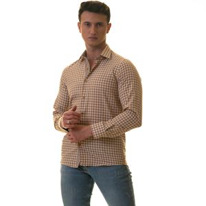 Mustard & White Gigham Men's Shirt