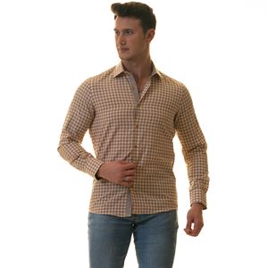 Mustard & White Gigham Men's Shirt