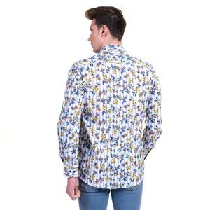 Blue Yellow Floral Men's Shirt