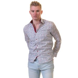 Blue Red Floral Printed Men's Shirt