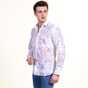 Lilac Map Printed Men's Shirt