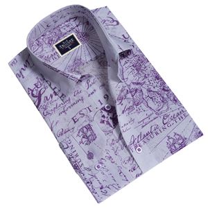 Lilac Map Printed Men's Shirt