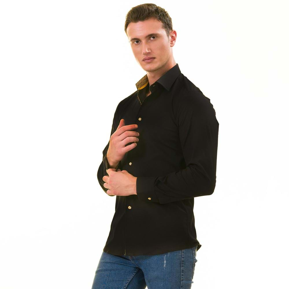 Black Mustard inside Designer Men's Shirt