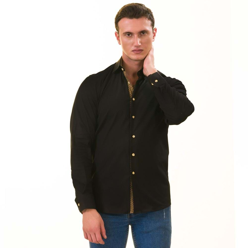 Black Mustard inside Designer Men's Shirt