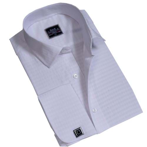 White Designer French Cuff Shirt
