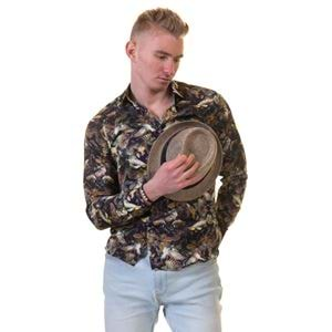 Brown Digital Printed Men's Shirt