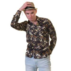 Brown Digital Printed Men's Shirt