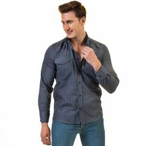 Navy Jeans Western Men's Shirt