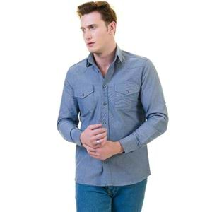 Blue Jeans Washed Western Men's Shirt